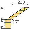 Izračun dimenzije dvokrakog stubišta sa podestom pod kutom od 90°.